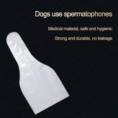 100X Dog Semen Collection Cone Disposable Sheaths Canine Artificial Insemination