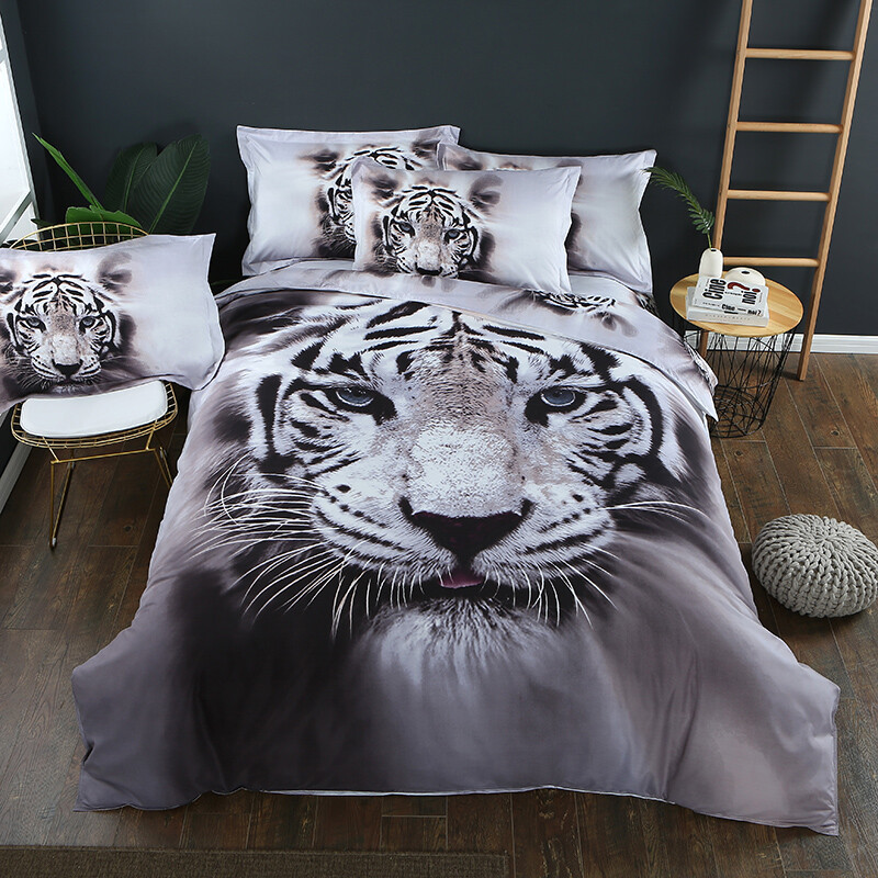 3d Animal Tiger Duvet Quilt Cover Bedding Set Comforter Cover