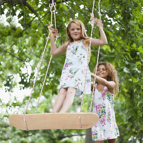 Flying Surfing Skateboard Tree Swing for Kids Outdoor Playset w/ Adjustable Rope