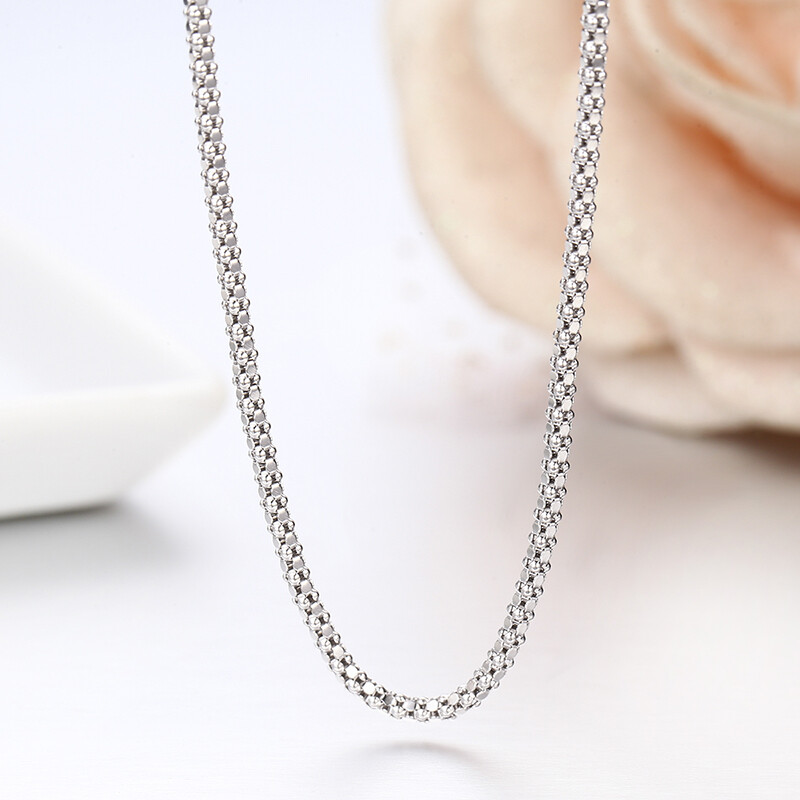 [STONE HENgE] 韓国☆925Silver☆Polaris Silver Necklace Solid 925 Sterling Silver Men Women Balinese Popcorn Coreana