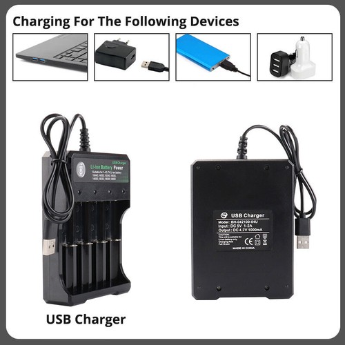 Akku Ladegerät 4 Slots 18650 Batterien Ladegeräte for Haushaltsbatterien