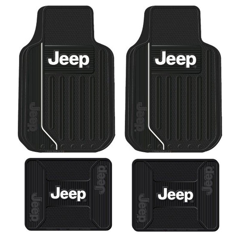 New 4pc Jeep Elite Front & Back All Weather Heavy Duty Rubber Floor