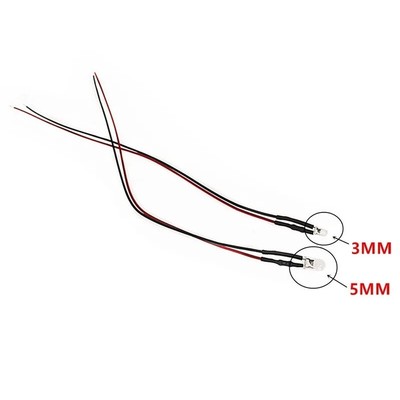 Small LED Light Clear Bulb Round Top Indicator PCB Attached Pre-Wired 5V-12V DC