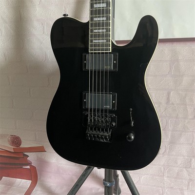 Black Glossy 6 String Solid Body TL Electric Guitar HH Pickup FR Bridge Hardware