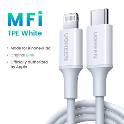 UGREEN MFi-Certified 20W PD USB C to Lightning Fast Charge Cable iPhone 14 13 12