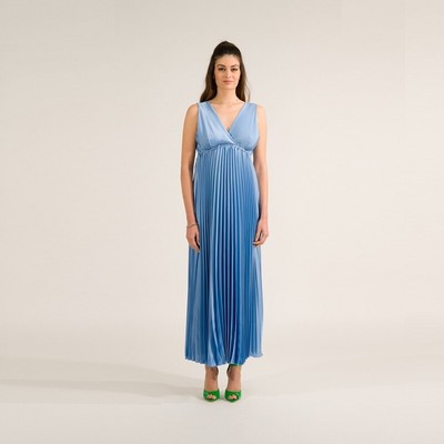 

Платье с длинными складками Женское KONTATTO SU207 Blue Sky Neck Crossing E2023, Light blue