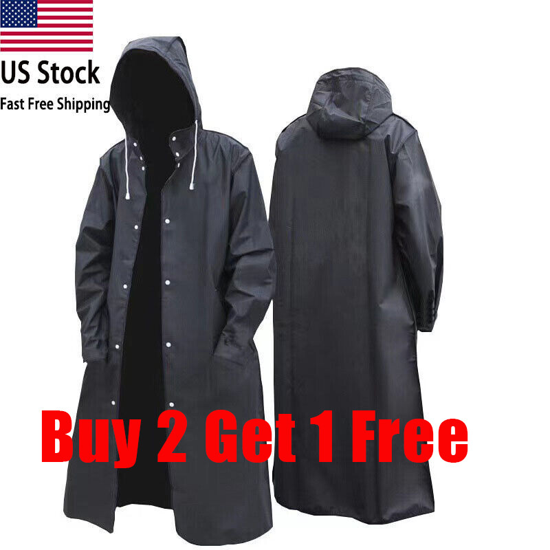 Rain Coat Hooded Trench Jacket Outdoor Hiking