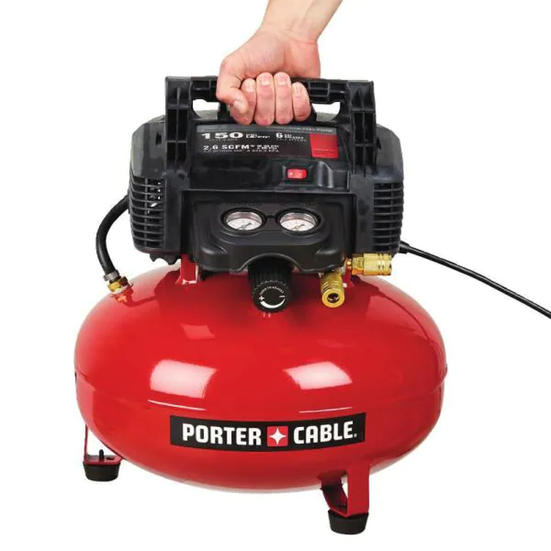 Pancake Air Compressor Electric Portable 6 Gal. 150 PSI Finish Nailers Framing