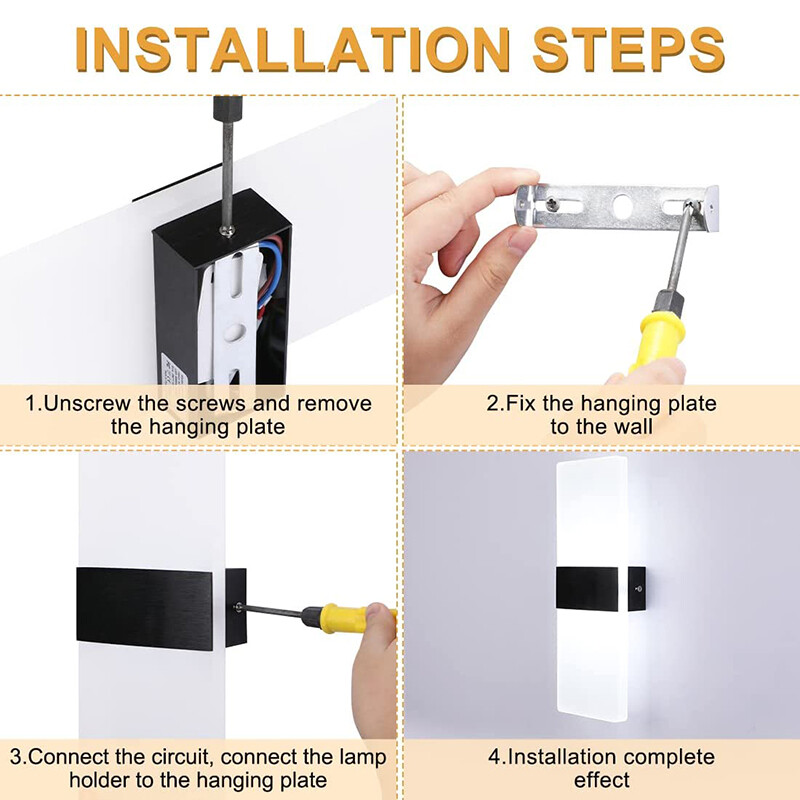 1-6PK Modern LED Wall Light Up Down Lamp Sconce Spot Lighting Bedroom Fixture US