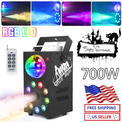 700W Fog Smoke Machine RGBW 9LED Stage Fogger Effect Halloween Party Disco Show