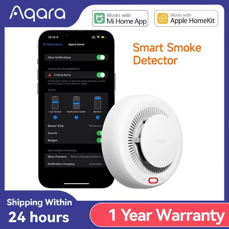 Smoke Detector Sensor Fire Alarm Zigbee 3.0 Monitor Sound Alert Home Security AP
