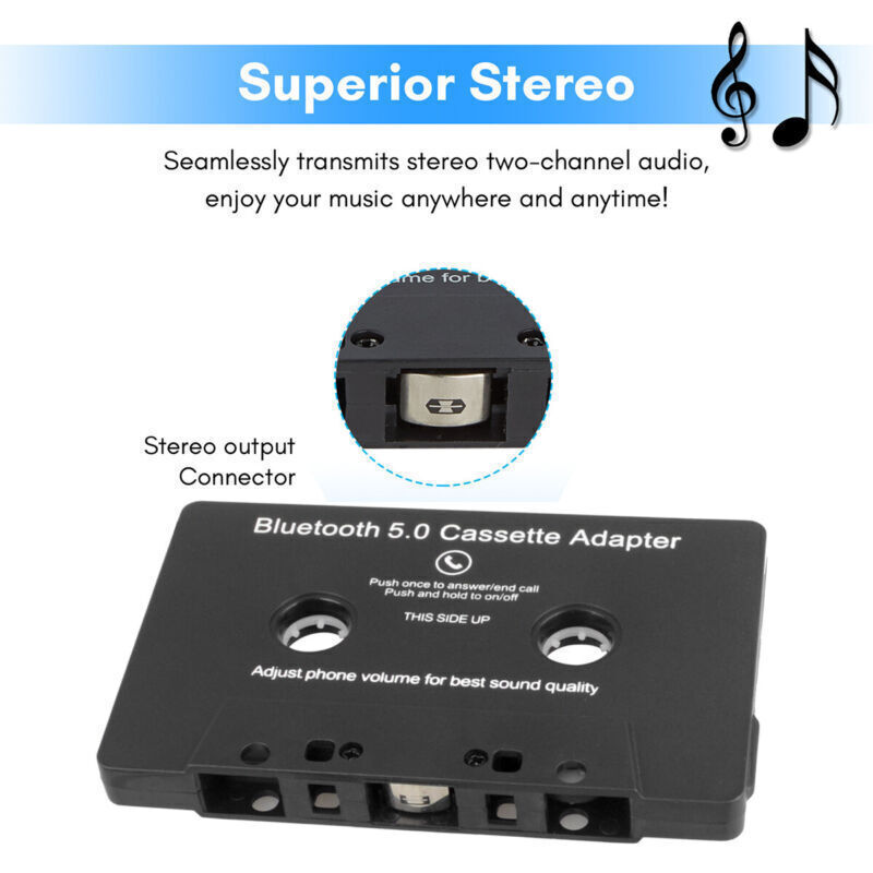Bluetooth5.0 Car Audio Tape Cassette Adapter Converter FOR IPhone Android MP3 CD