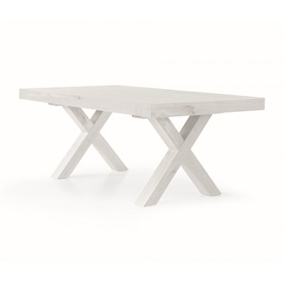 Table à Manger Extensible Rectangulaire Blanc Consommé Moderne Cuisine Design