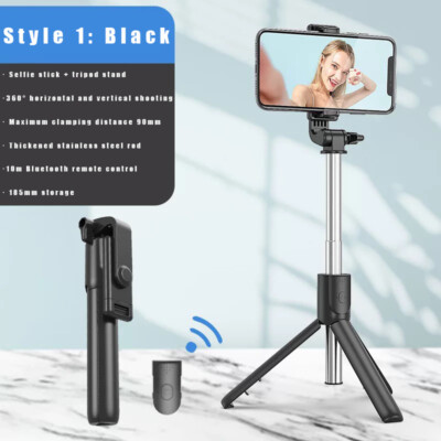 Selfie Stick Tripod Bluetooth Wireless Remote Stand For iPhone 15 Pro Max 14 13