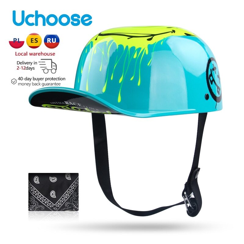 Adult Open Face Summer Retro Motorcycle Vintage Half Helmet Baseball Cap Helmets