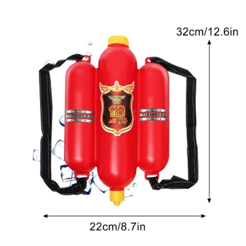 Firefighter Fireman Backpack Water Gun Toy For Kids Water Squirt Outdoor Summer
