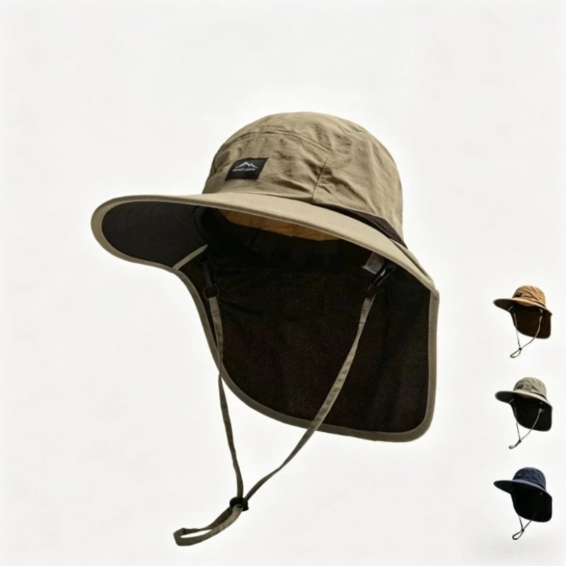 Caps Summer Wide Brim Neck Protection Unisex Bucket Hats Outdoor Visor Quick-Dry