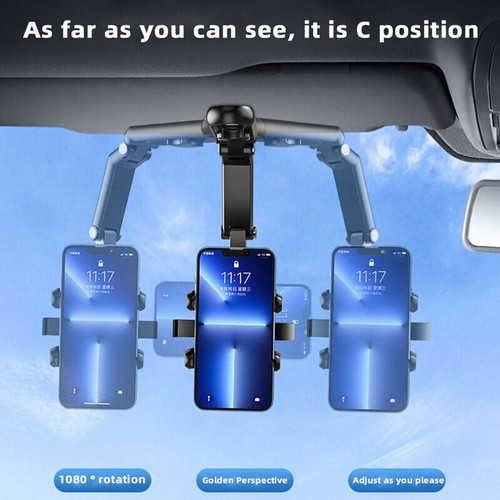 Car Phone Holder 1080° Rotation Multifunction Car Sun Visor Smart Phone Stand