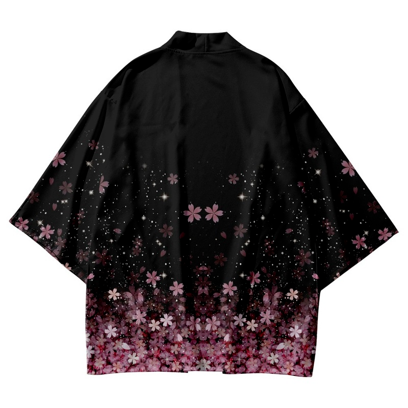 Women Men Kimono Coat Jacket Japanese Floral Yukata Retro Loose Plus Size