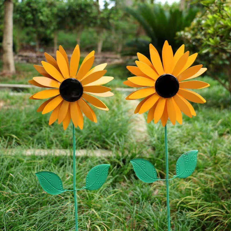 Girasole Mulino a Vento Girandola Vane Prato Ornamento Giardino Yard Arredamento