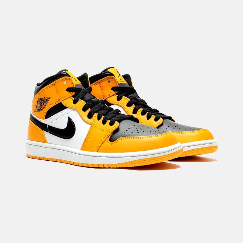 Pre-owned Jordan Rare Men's Limited Premium Air  1 Mid "taxi" Basketball Lifestyle Sneakers In Yellow