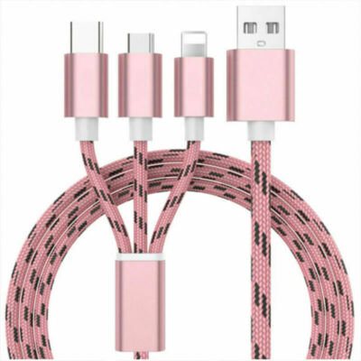 3IN1 Fast Charging Cable Charger Type-C USB-C For iPhone  Xiaomi Samsung Oppo D