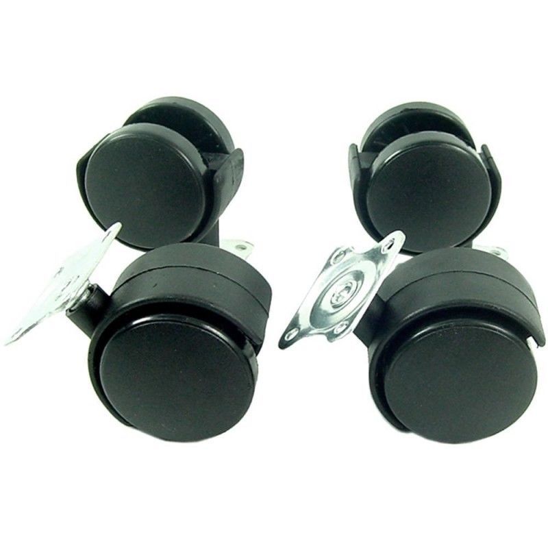 Set 4 Ruota  Plastica Ricambio Rotella Carrello Mobili Staffa Girevole 50mm dfh