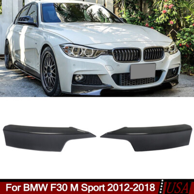 Front Splitter Corner Lip For BMW F30 M Sport Bumper 2012-2018 Carbon Fiber Look