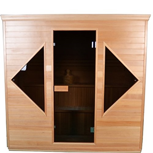 ALEKO 4-5 Person Wood Indoor Wet Dry Sauna with 4.5 KW ETL Electric Heater