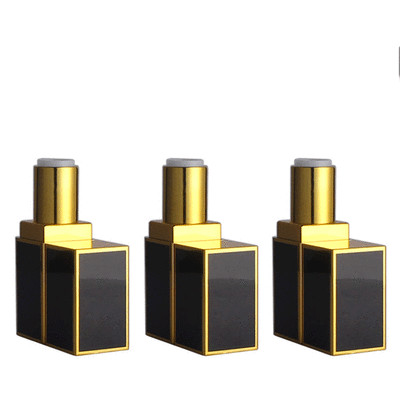 Black White Square Dia:12.1mm Empty Metal Frame Lip Balm Container Lipstick Tube