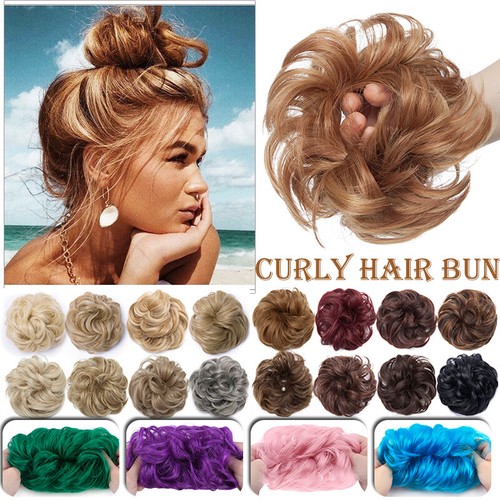 Large Elastic Messy Bun Scrunchie Hair Extensions Ponytail Hair piece As Human