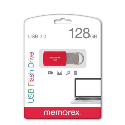 Memorex 128GB Flash Memory Drive USB 2.0 Red
