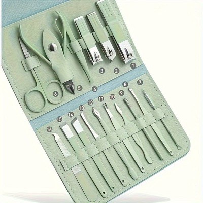 Manicure/pedicure Set Nail Clippers Cleaner Cuticle Grooming Kit Nail Care Tool