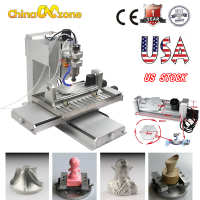 5Axis 6040 CNC Router 3D Engraver 2200W USB Port Engraving Milling