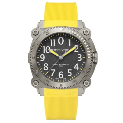 Hamilton Khaki Navy BelowZero Automatic Yellow Strap Men's Watch H78535380