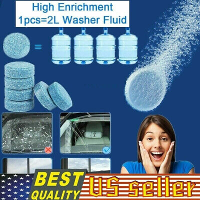 10pc Condense Effervescent Windshield Glass Washer Solid Clean Tablet Car Solve