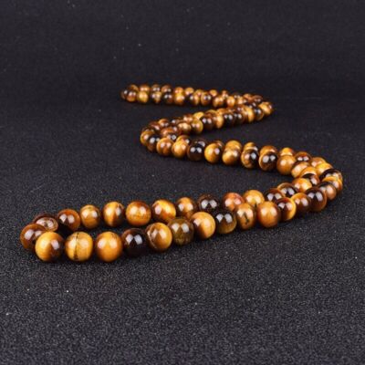 6/8/10/12mm Tiger Eye Stone Necklace Men Meditation Yoga Natural Stone Necklace