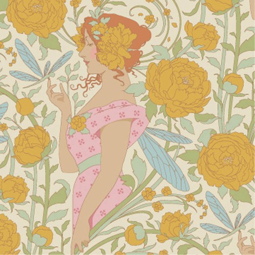 Quilting Patchwork Fabric TILDA Songbird Aubery Mustard 50x55cm FQ