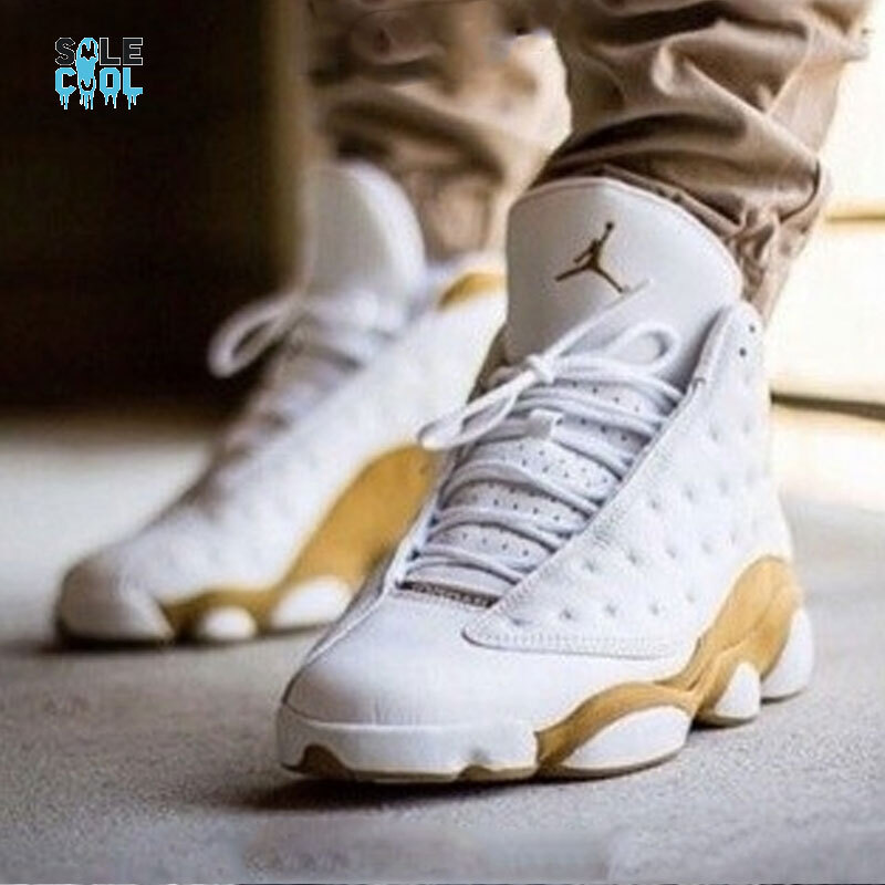 スニーカー Nike Air Jordan 13 Retro Wheat White 414571-171 414571-171 Nike Air Jordan 13 Retro Wheat White Gold Beige