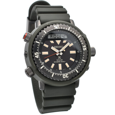 Pre-owned Seiko Prospex Sbeq009 Solar Hybrid Diver Street Series Watch Black Dial Men's