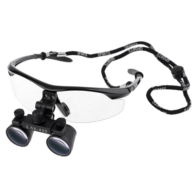 2.5X Dental Medical Binocular Loupes Magnifying Optical Glasses Black with Bag