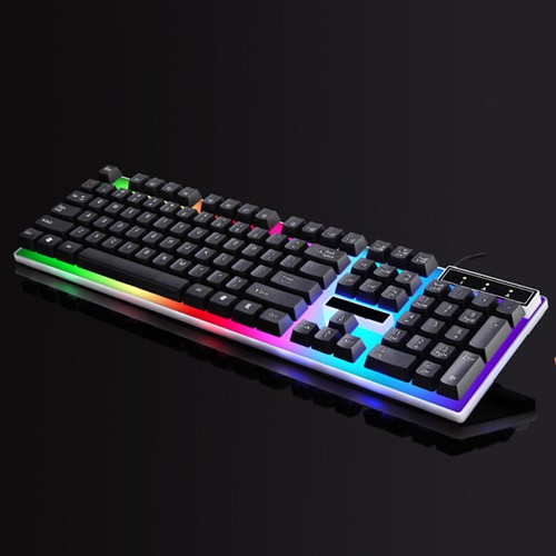 Colorful Crack LED Illuminated Backlit USB Wired PC Rainbow Gaming Keyboard new.