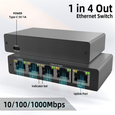 Multi-Gigabit Switch, Gigabit Ethernet RJ45 Ports Stable Picture Quality