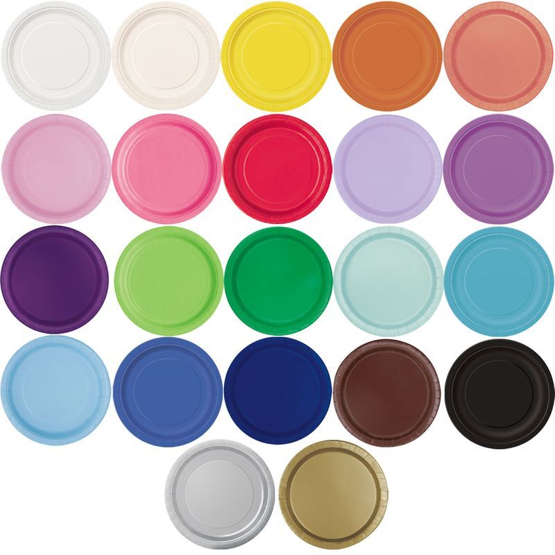 Pappteller Bunt Einweggeschirr Party Geschirr Teller Einfarbig Deko Dekoration