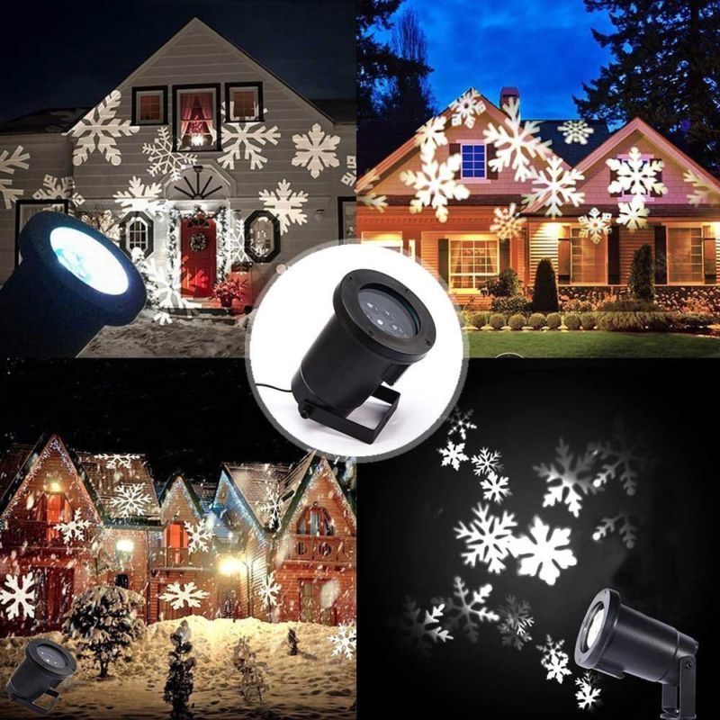 Christmas Party White Snowflake Projector Laser Light Decor Moving