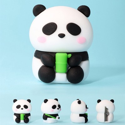 Cute Panda Pencil Sharpener Stationery Silicone Single Hole Manual Pencil Cut CB