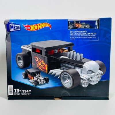 Mattel MEGA Showcase Hot Wheels Bone Shaker 334 pc Building Set Rolling Wheels