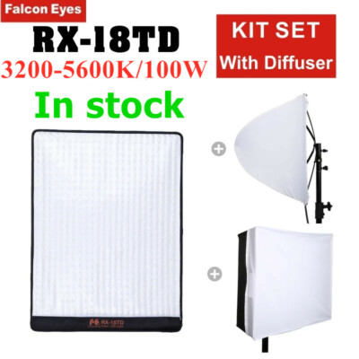 Falcon Eyes RX-18TD Flexible LED Panel Video Light 100W Photography w'' Diffuser