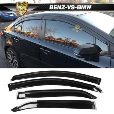 Fits 20-24 Toyota Corolla Sedan Window Visor Rain Sun Guard Deflector Vent 4PC
