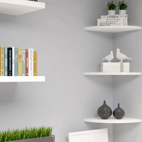 3 Boden Eckregal Wandregal Wandboard Bücherregal Hängeregal Schweberegal Weiß